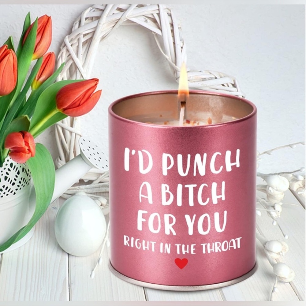 โจ๐ IโD PUNCH A BI T CH FOR YOU RIGHT IN THE THROAT NEW PINK GARDENIA SOY CANDLE - Picture 6 of 6